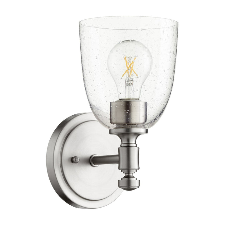 Quorum Rossington 5422-1-265 Wall Sconce Light - Satin Nickel W/ Clear/Seeded