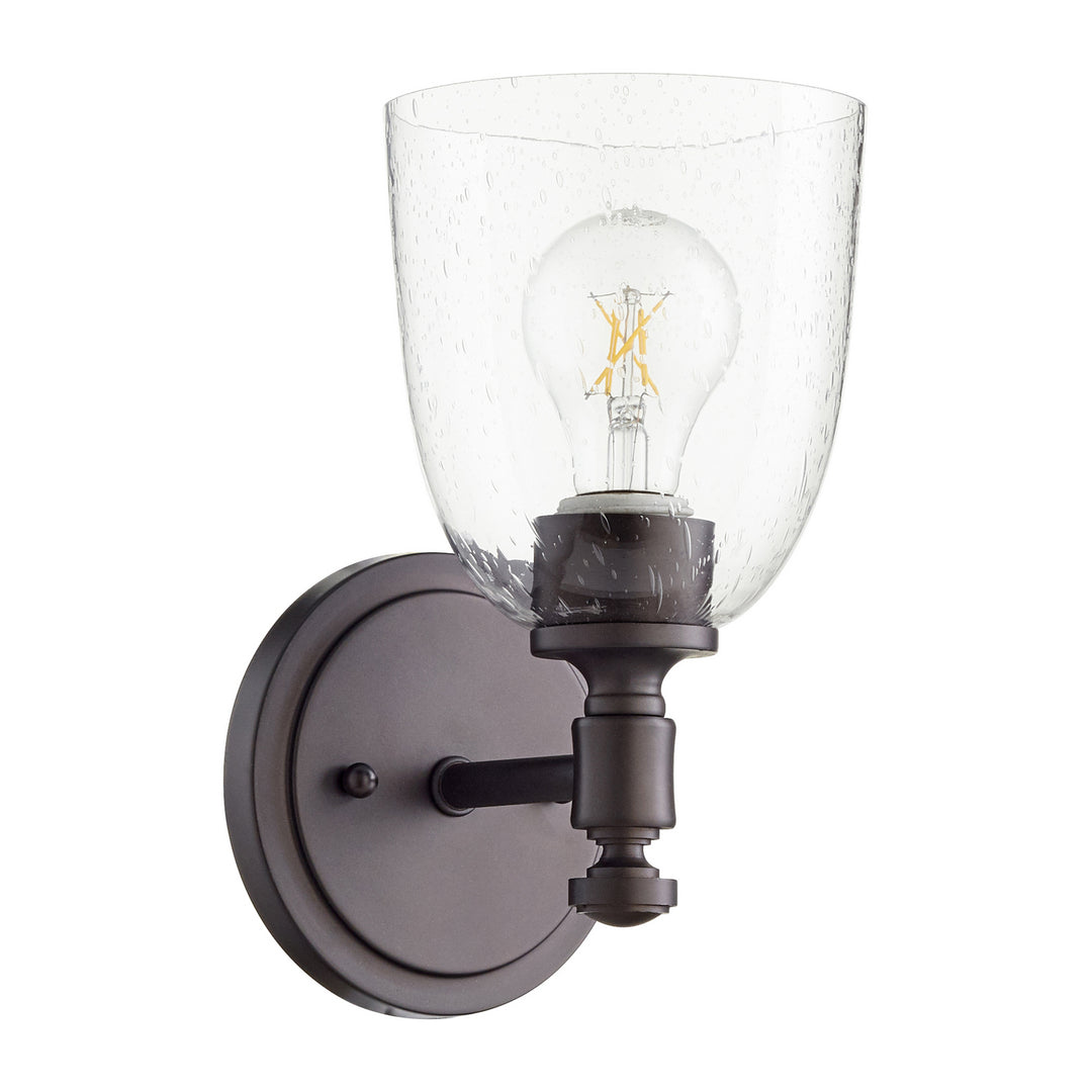 Quorum Rossington 5422-1-286 Wall Sconce Light - Oiled Bronze W/ Clear/Seeded