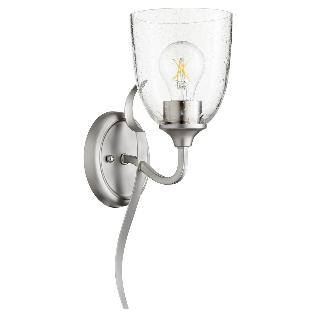 Quorum Jardin 5427-1-265 Wall Sconce Light - Satin Nickel W/ Clear/Seeded