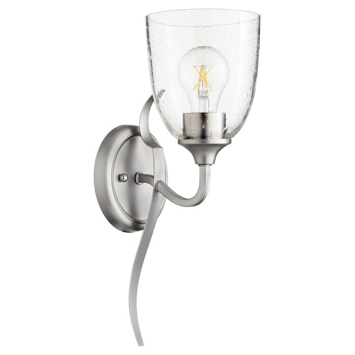 Quorum Jardin 5427-1-265 Wall Sconce Light - Satin Nickel W/ Clear/Seeded