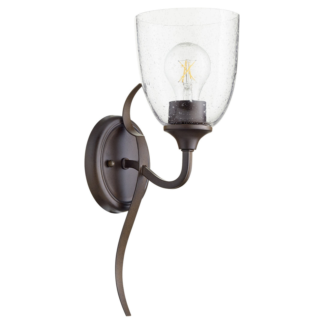 Quorum Jardin 5427-1-286 Wall Sconce Light - Oiled Bronze W/ Clear/Seeded