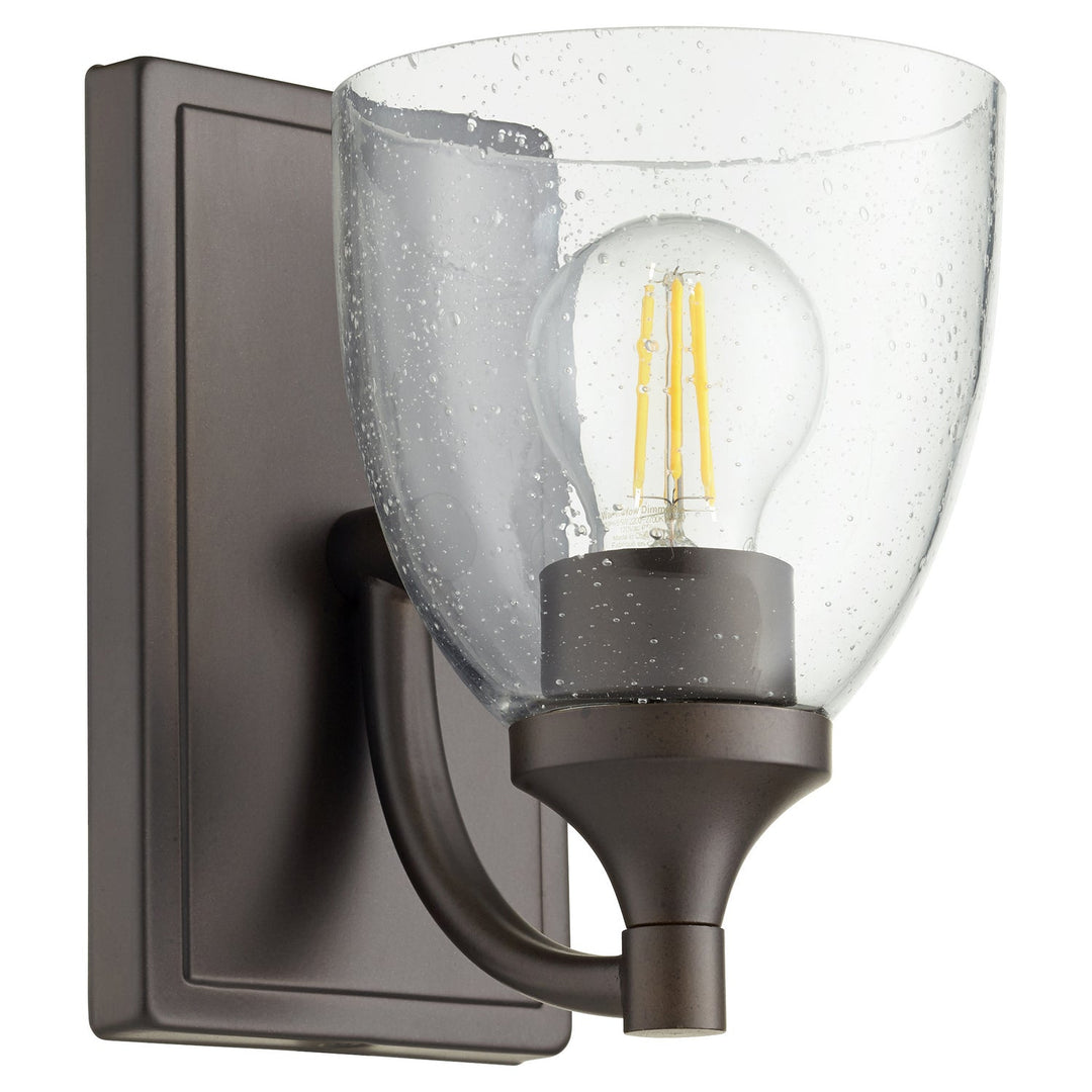 Quorum Enclave 5459-1-286 Wall Sconce Light - Oiled Bronze W/ Clear/Seeded