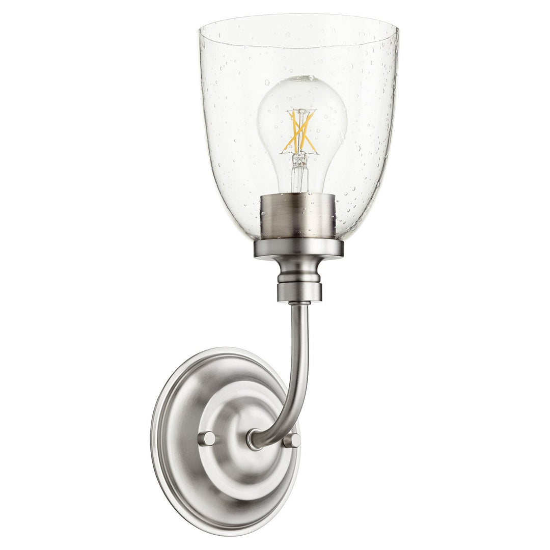 Quorum Rossington 5522-1-265 Wall Sconce Light - Satin Nickel W/ Clear/Seeded