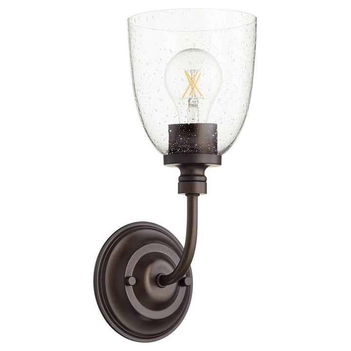 Quorum Rossington 5522-1-286 Wall Sconce Light - Oiled Bronze W/ Clear/Seeded