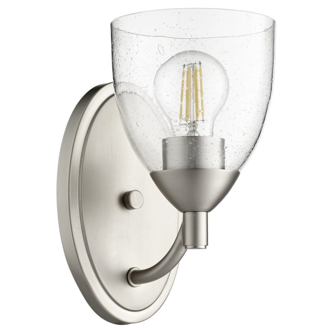 Quorum Barkley 5569-1-265 Wall Sconce Light - Satin Nickel W/ Clear/Seeded