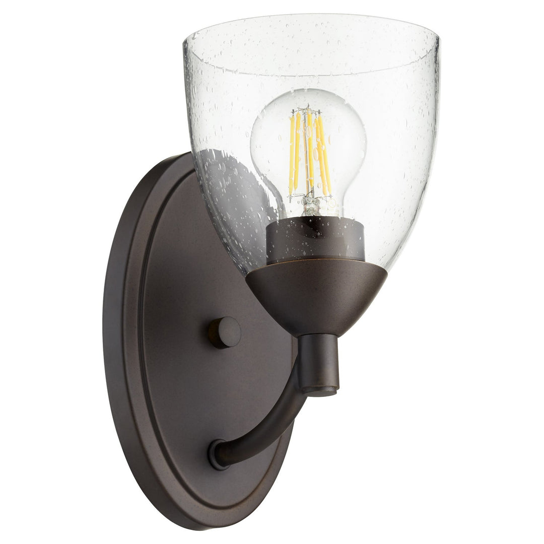 Quorum Barkley 5569-1-286 Wall Sconce Light - Oiled Bronze W/ Clear/Seeded