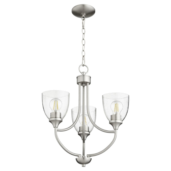 Quorum Enclave 6059-3-265 Chandelier Light - Satin Nickel W/ Clear/Seeded