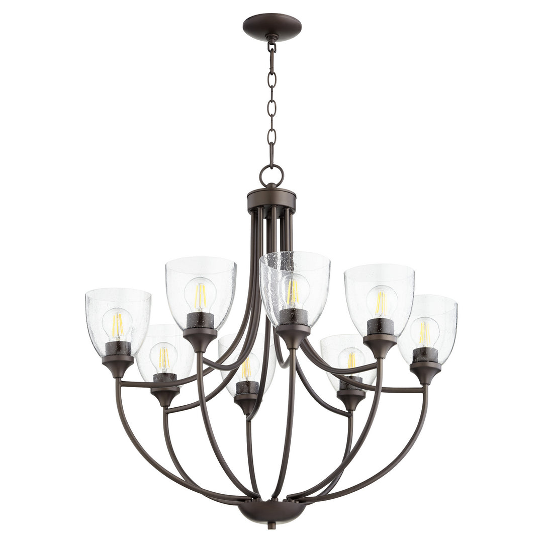 Quorum Enclave 6059-8-286 Chandelier Light - Oiled Bronze W/ Clear/Seeded