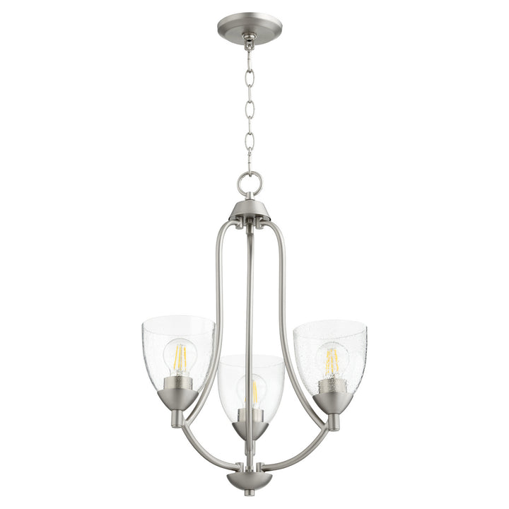 Quorum Barkley 6069-3-265 Chandelier Light - Satin Nickel W/ Clear/Seeded