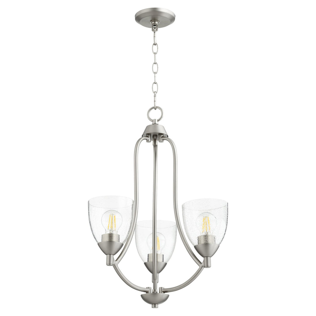 Quorum Barkley 6069-3-265 Chandelier Light - Satin Nickel W/ Clear/Seeded