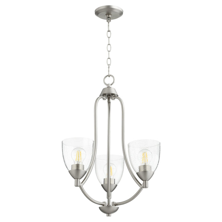 Quorum Barkley 6069-3-265 Chandelier Light - Satin Nickel W/ Clear/Seeded