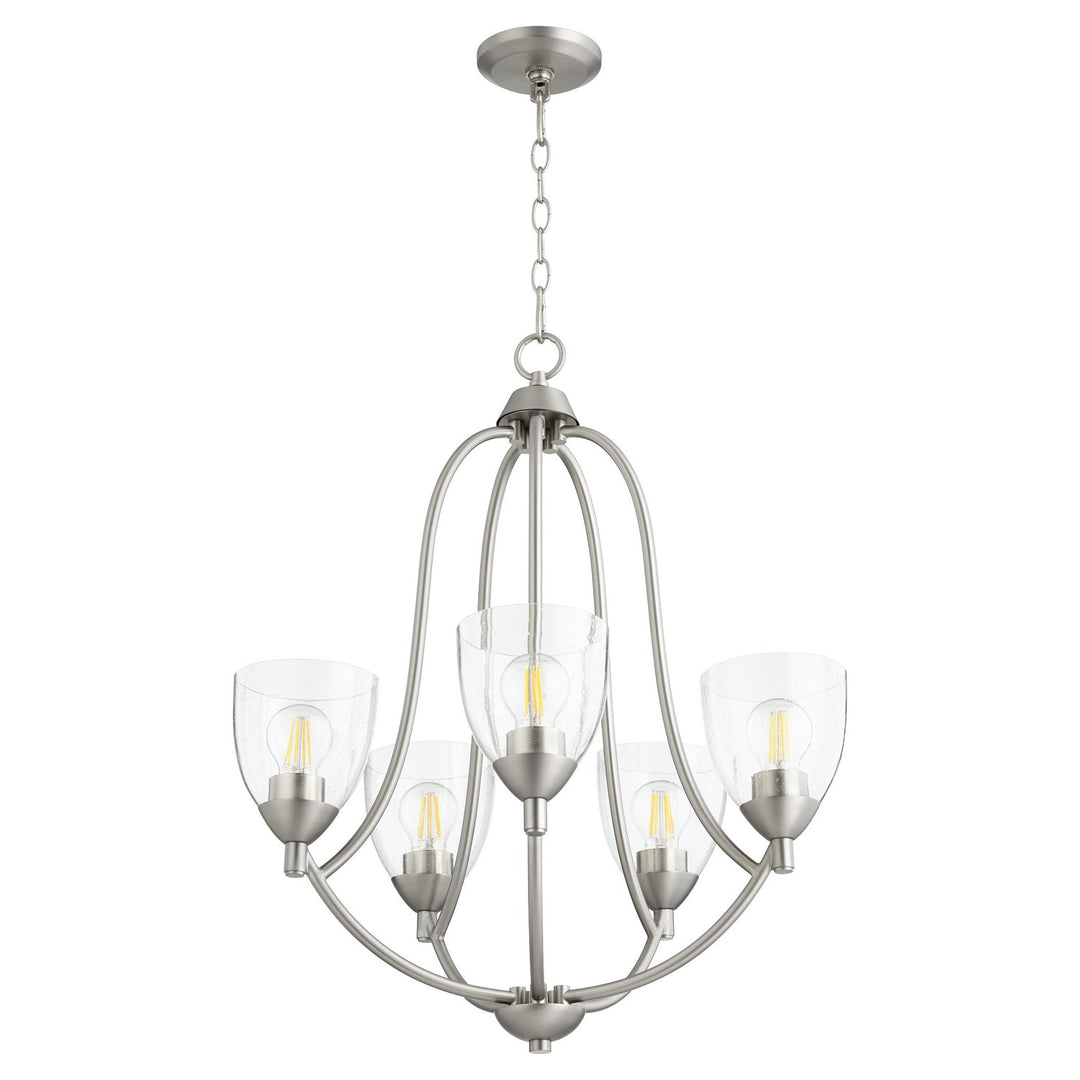 Quorum Barkley 6069-5-265 Chandelier Light - Satin Nickel W/ Clear/Seeded