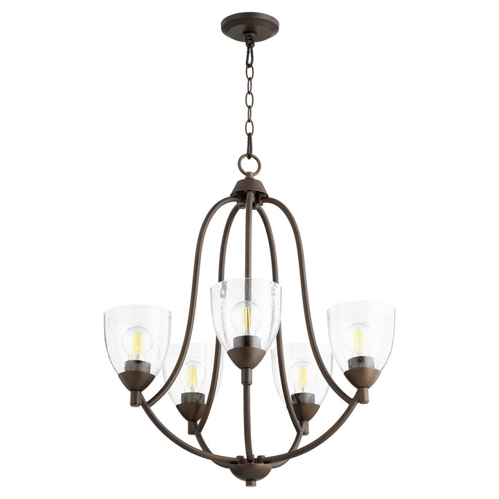 Quorum Barkley 6069-5-286 Chandelier Light - Oiled Bronze W/ Clear/Seeded