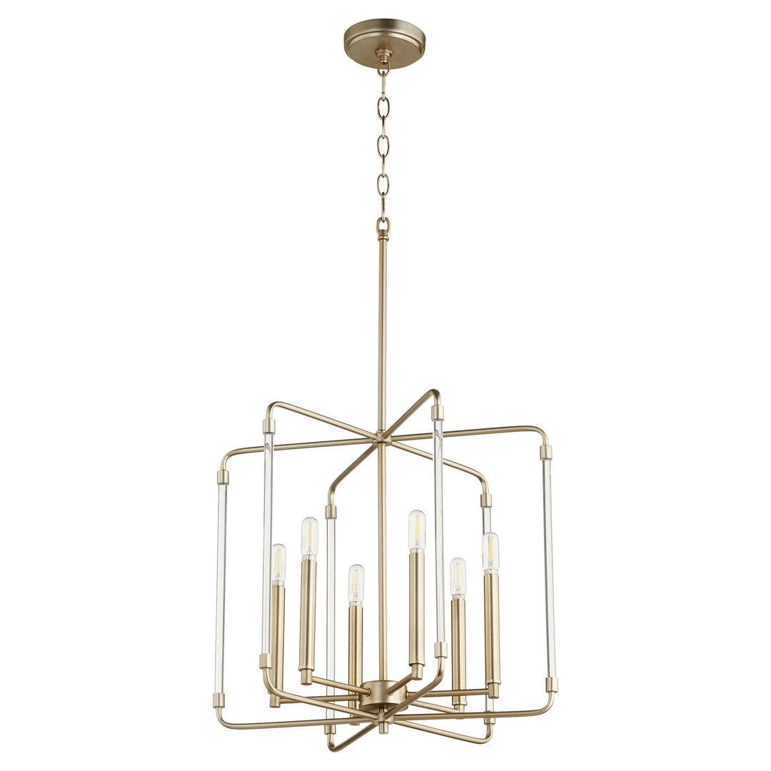 Quorum Optic 6114-6-80 Pendant Light - Aged Brass