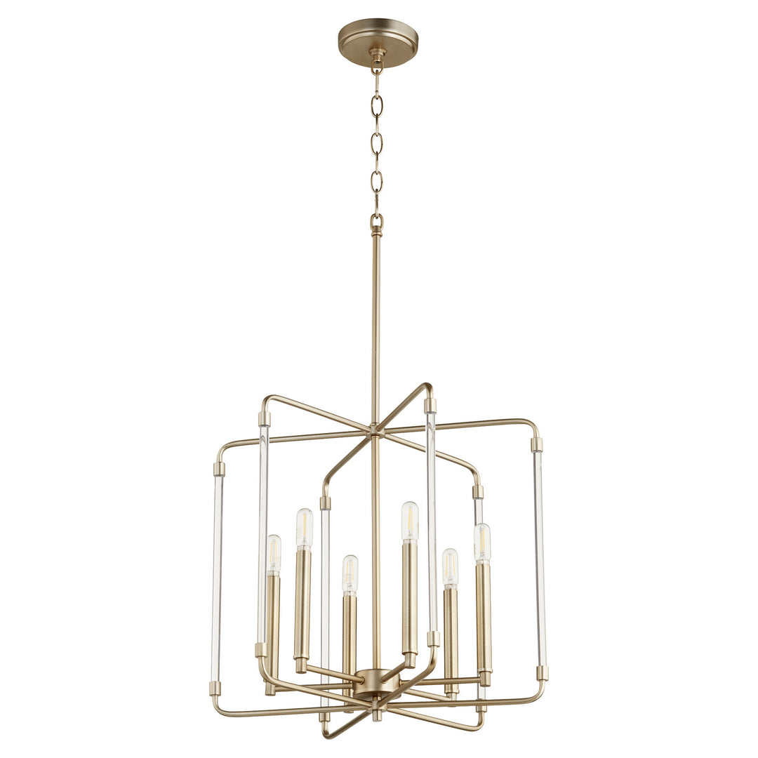 Quorum Optic 6114-6-80 Pendant Light - Aged Brass