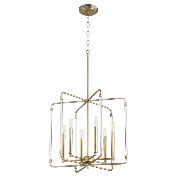 Quorum Optic 6114-6-80 Pendant Light - Aged Brass