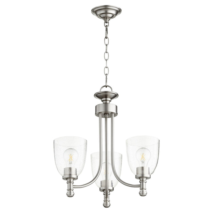 Quorum Rossington 6122-3-265 Chandelier Light - Satin Nickel W/ Clear/Seeded