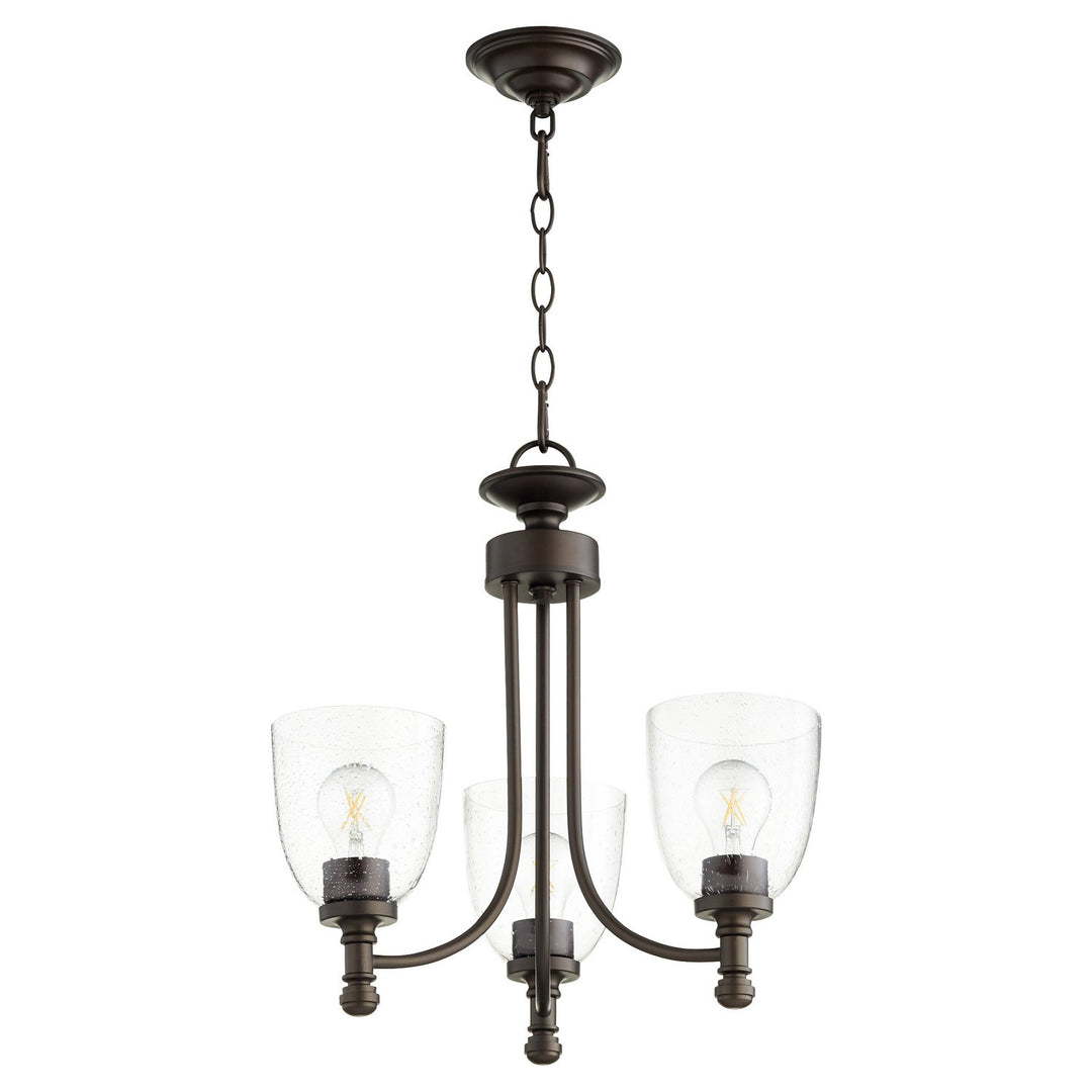 Quorum Rossington 6122-3-286 Chandelier Light - Oiled Bronze W/ Clear/Seeded