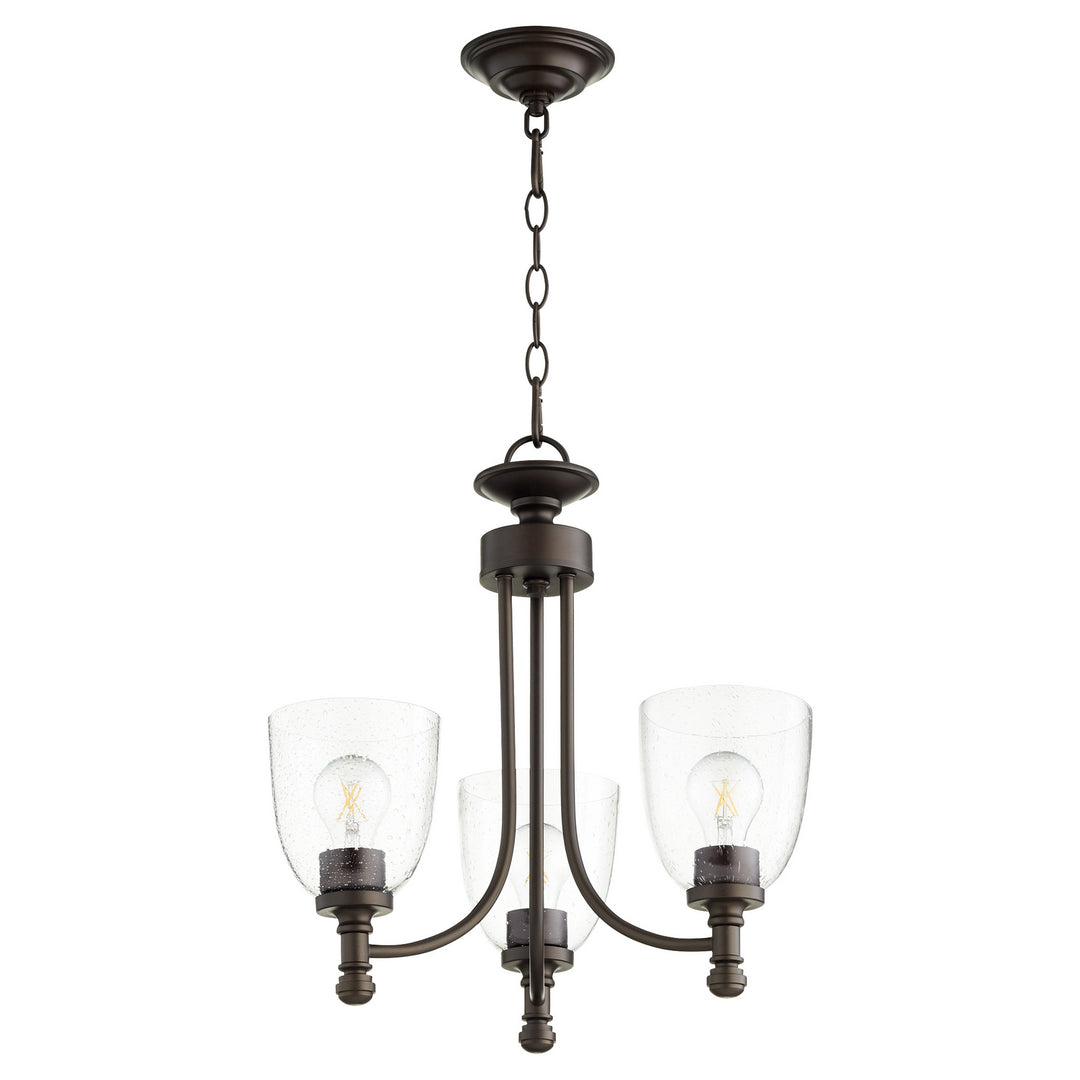 Quorum Rossington 6122-3-286 Chandelier Light - Oiled Bronze W/ Clear/Seeded