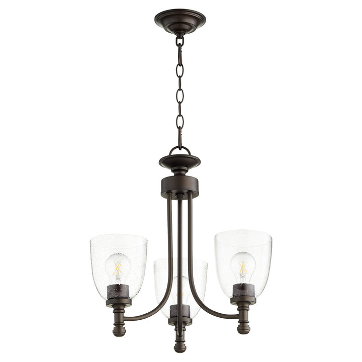 Quorum Rossington 6122-3-286 Chandelier Light - Oiled Bronze W/ Clear/Seeded