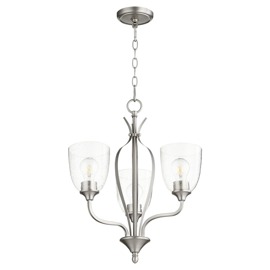 Quorum Jardin 6127-3-265 Chandelier Light - Satin Nickel W/ Clear/Seeded