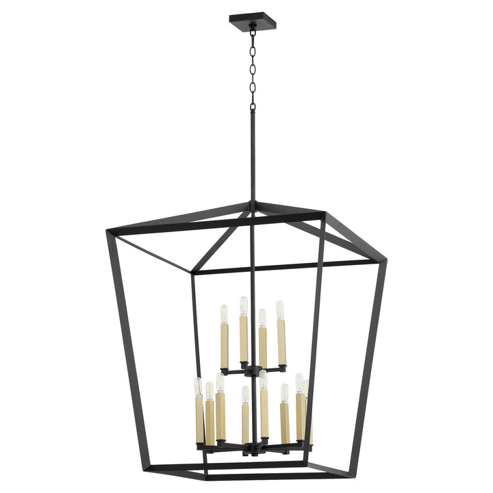 Quorum Manor 6809-12-69 Pendant Light - Textured Black,  White/White/