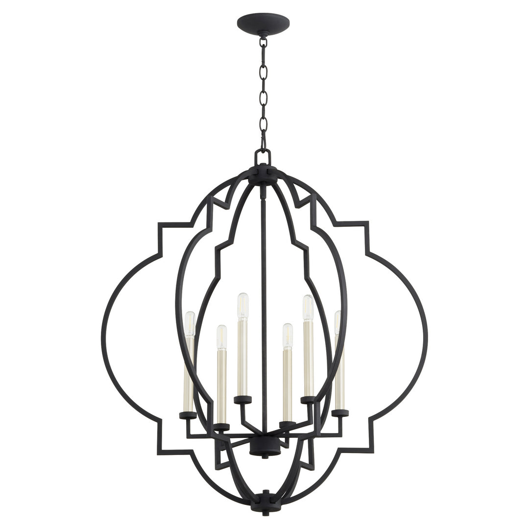 Quorum Dublin 6842-6-69 Pendant Light - Textured Black,  Walnut/Walnut/