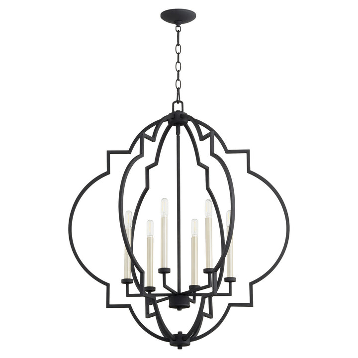 Quorum Dublin 6842-6-69 Pendant Light - Textured Black,  Walnut/Walnut/