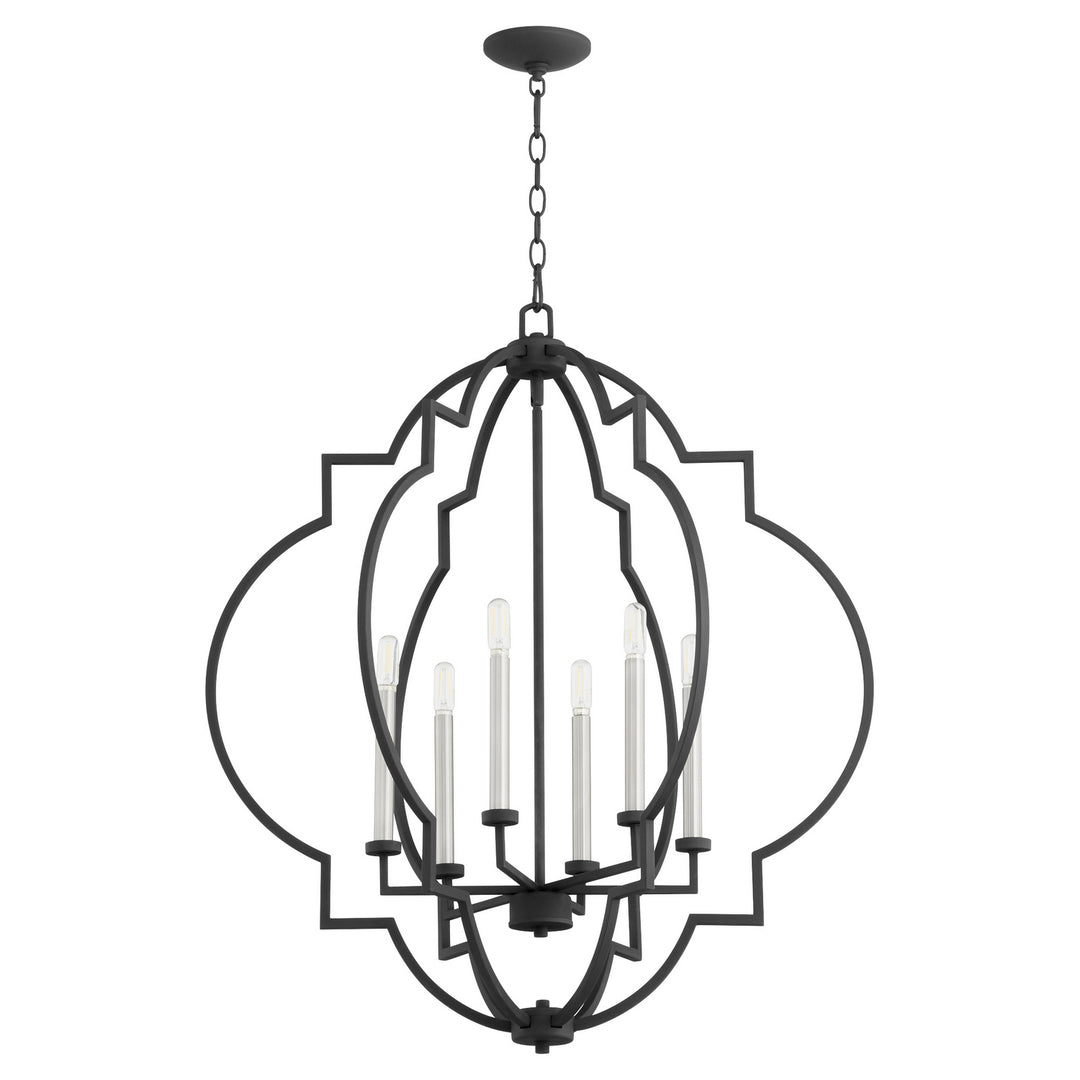 Quorum Dublin 6842-6-69 Pendant Light - Textured Black,  Walnut/Walnut/