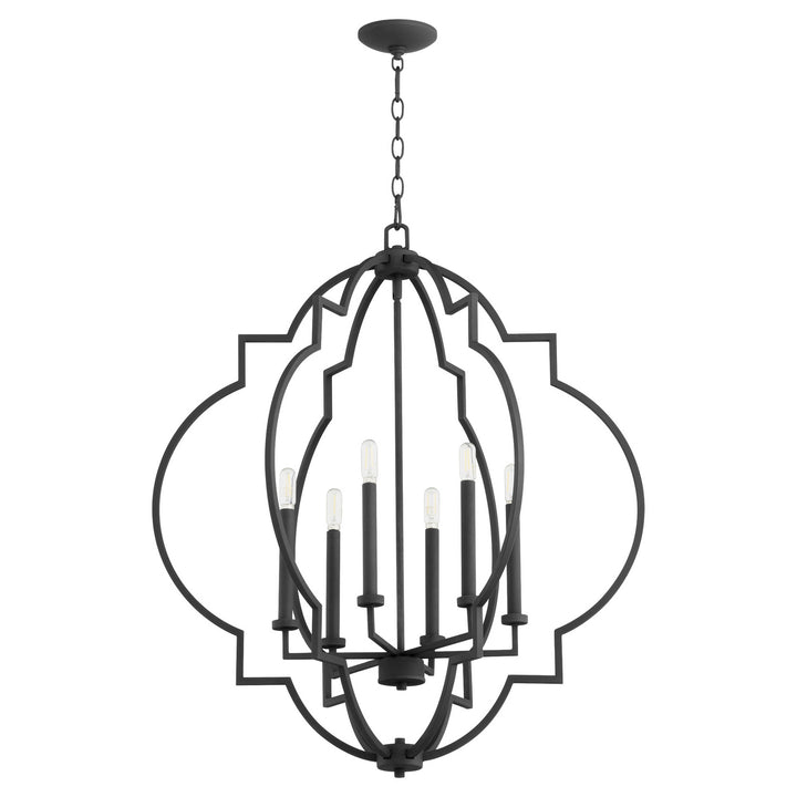 Quorum Dublin 6842-6-69 Pendant Light - Textured Black,  Walnut/Walnut/