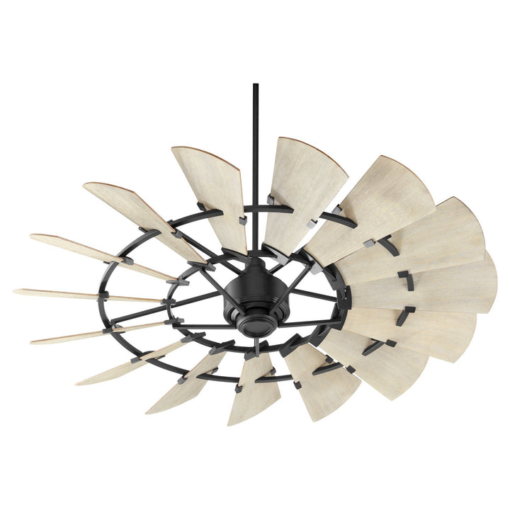 Quorum Windmill 96015-69 Ceiling Fan 60 in. - Textured Black, Weathered Oak