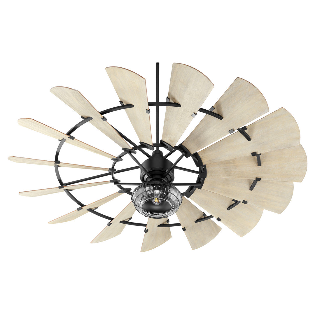 Quorum Windmill 97215-69 Ceiling Fan 72 in. - Textured Black, Weathered Oak