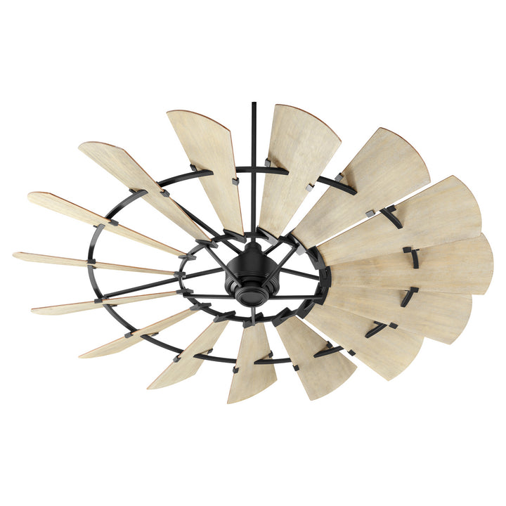 Quorum Windmill 97215-69 Ceiling Fan 72 in. - Textured Black, Weathered Oak