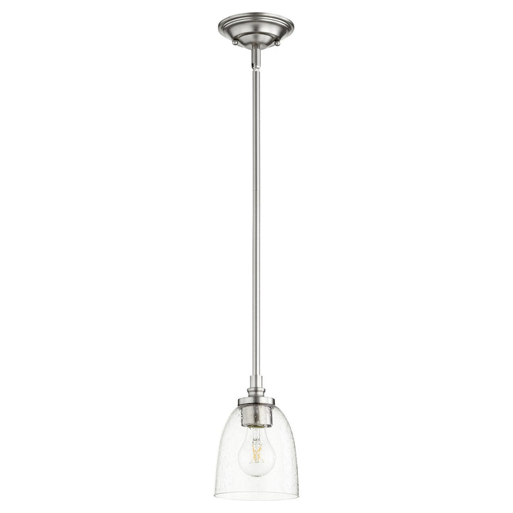 Quorum Rossington 3122-265 Pendant Light - Satin Nickel W/ Clear/Seeded