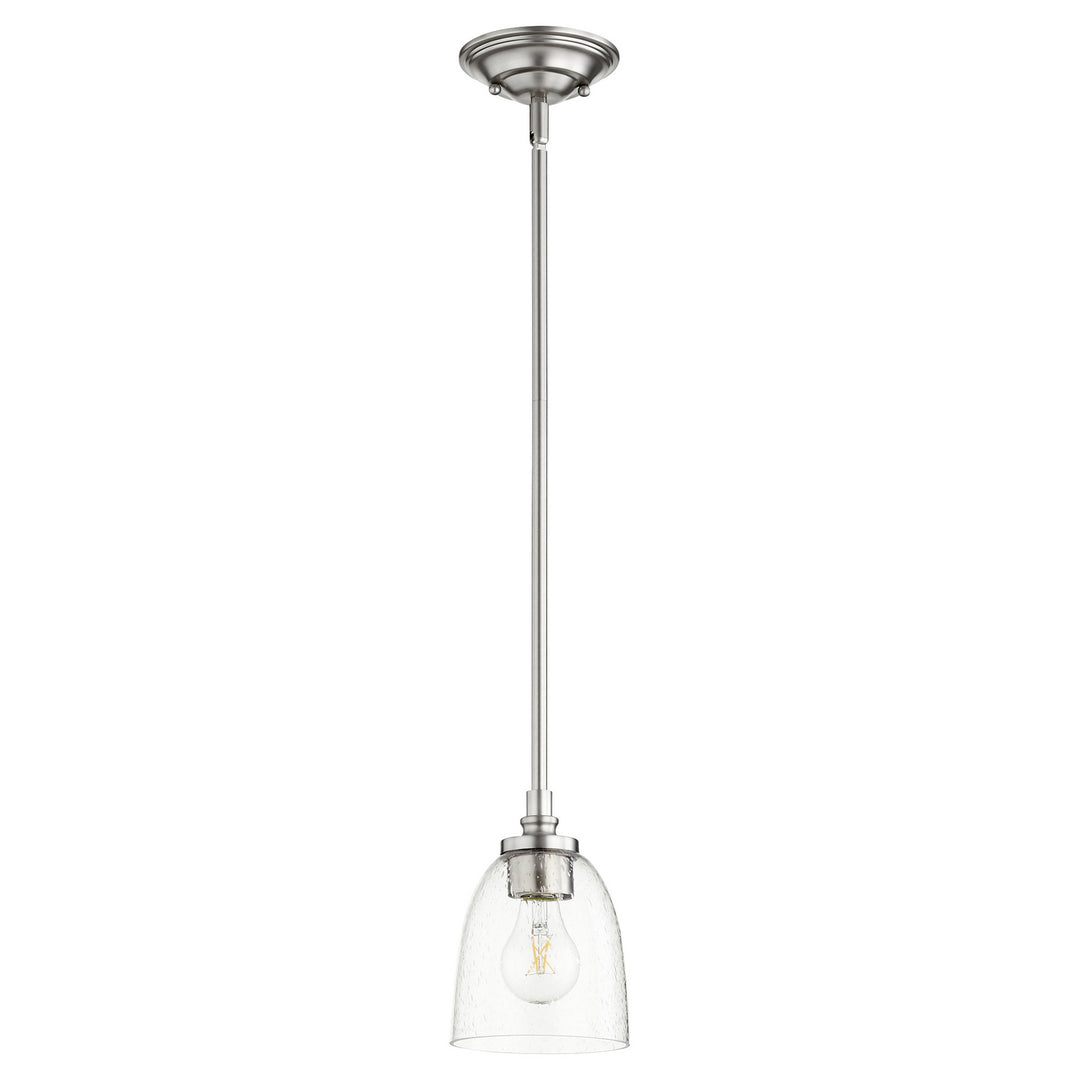 Quorum Rossington 3122-265 Pendant Light - Satin Nickel W/ Clear/Seeded