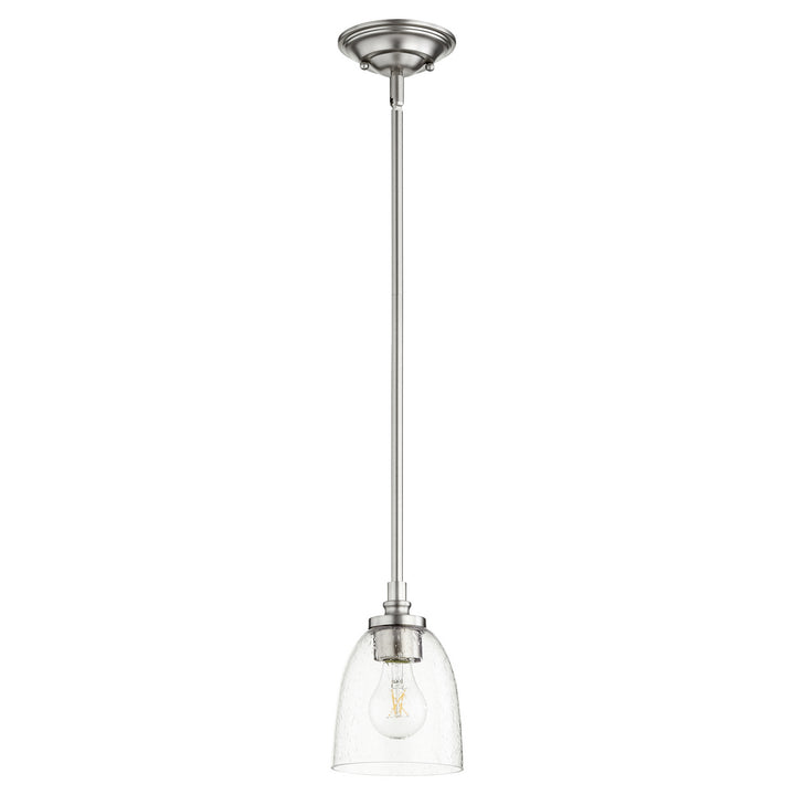 Quorum Rossington 3122-265 Pendant Light - Satin Nickel W/ Clear/Seeded