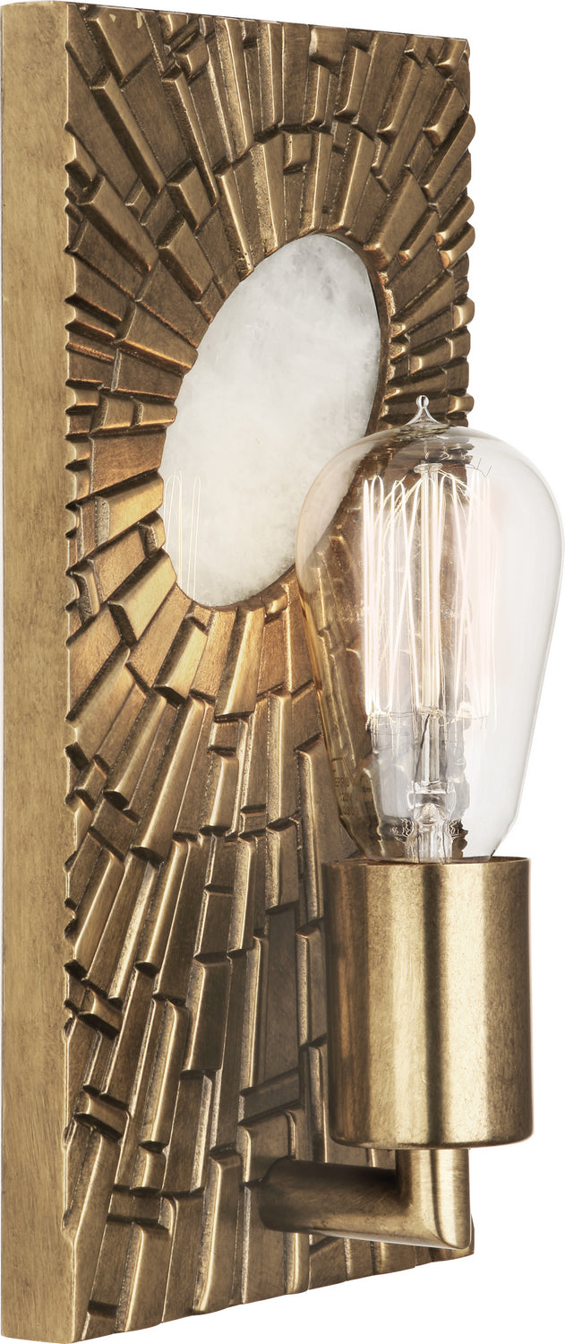 Robert Abbey Goliath 418 Wall Light - Antiqued Modern Brass w/ White Rock Crystal Accent