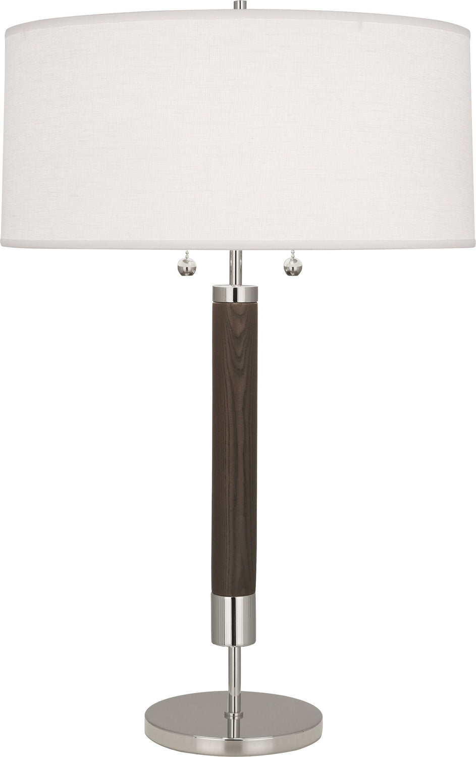 Robert Abbey Lighting S205 Dexter Lamp Polished Nickel W/Dark Walnuted Wood