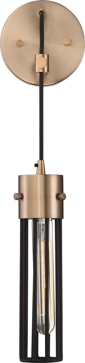 Nuvo Eaves 60-6611 Wall Light - Copper Brushed Brass / Matte Black