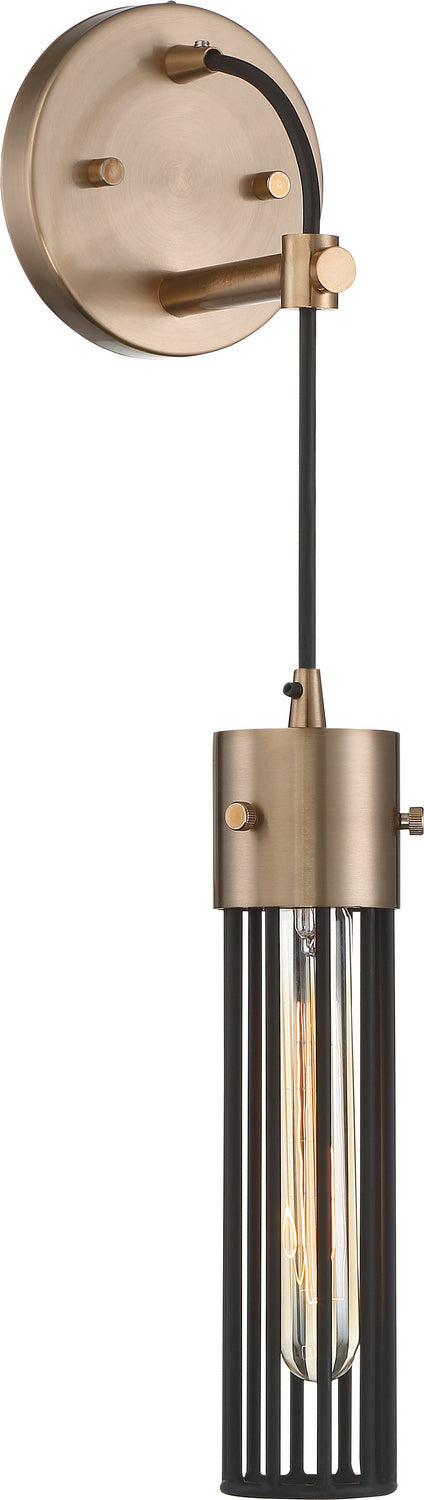 Nuvo Eaves 60-6611 Wall Light - Copper Brushed Brass / Matte Black