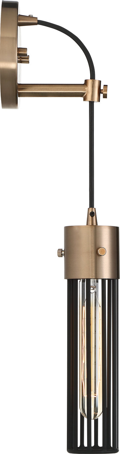Nuvo Eaves 60-6611 Wall Light - Copper Brushed Brass / Matte Black
