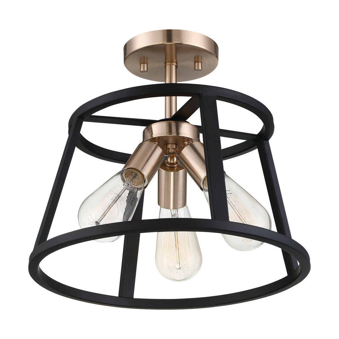 Nuvo Chassis 60-6643 Ceiling Light - Copper Brushed Brass / Matte Black
