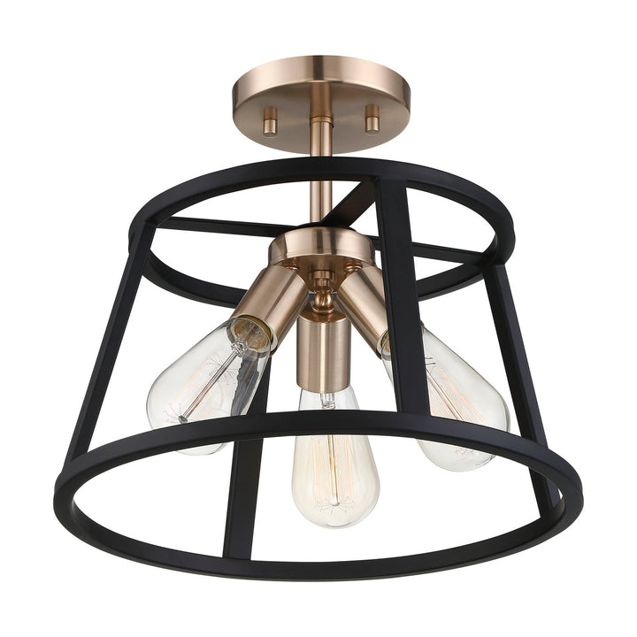 Nuvo Chassis 60-6643 Ceiling Light - Copper Brushed Brass / Matte Black