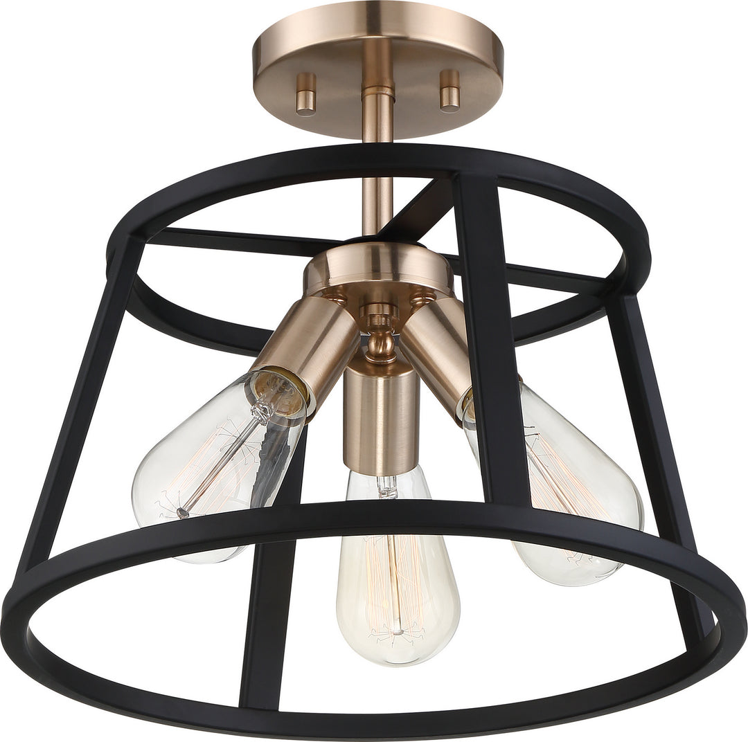 Nuvo Chassis 60-6643 Ceiling Light - Copper Brushed Brass / Matte Black