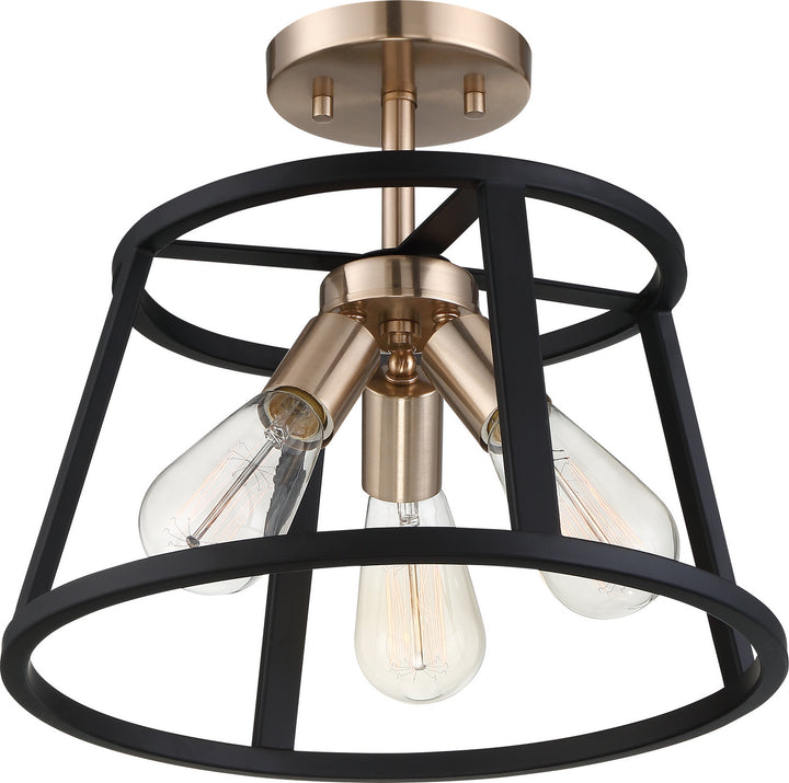 Nuvo Chassis 60-6643 Ceiling Light - Copper Brushed Brass / Matte Black