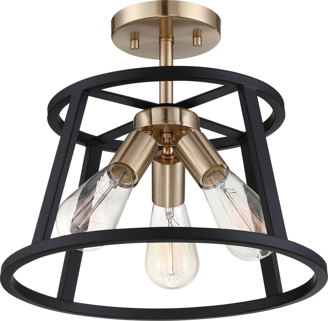 Nuvo Chassis 60-6643 Ceiling Light - Copper Brushed Brass / Matte Black