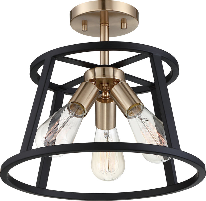 Nuvo Chassis 60-6643 Ceiling Light - Copper Brushed Brass / Matte Black