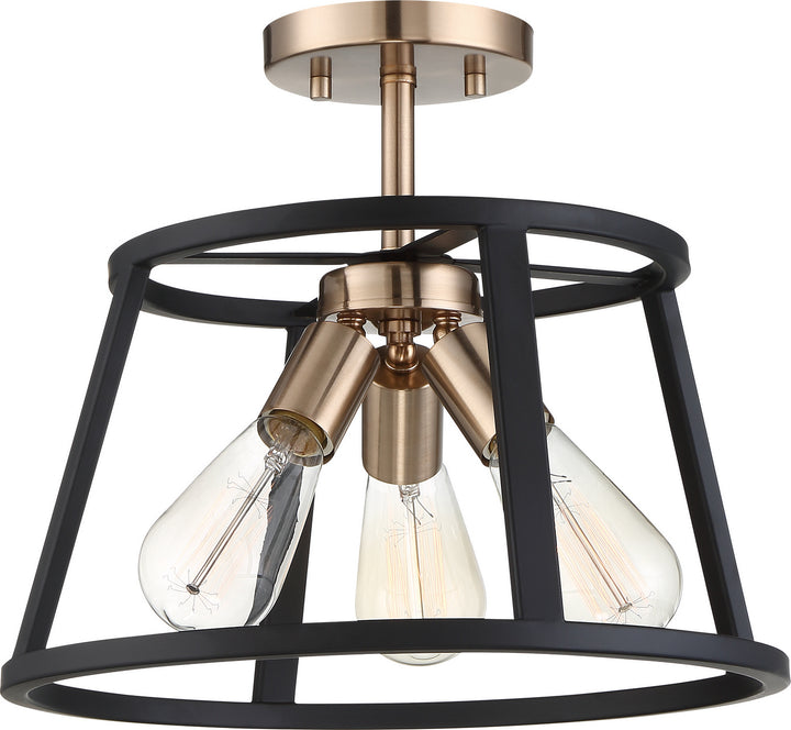 Nuvo Chassis 60-6643 Ceiling Light - Copper Brushed Brass / Matte Black