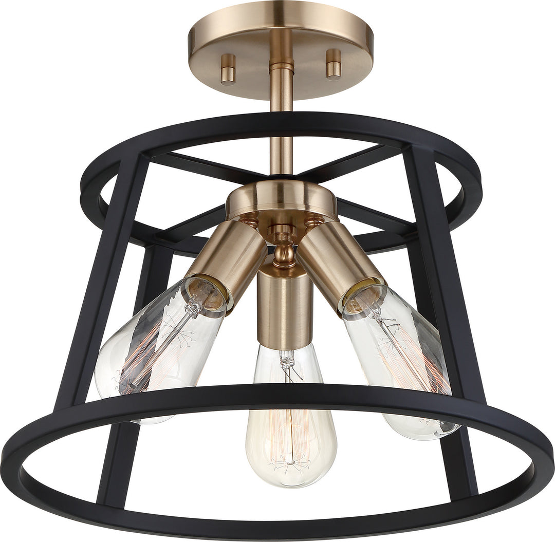 Nuvo Chassis 60-6643 Ceiling Light - Copper Brushed Brass / Matte Black