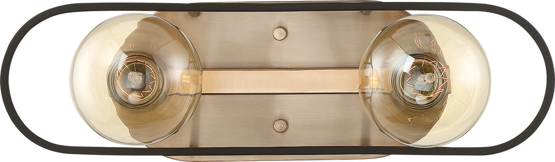 Nuvo Chassis 60-6652 Bath Vanity Light 16 in. wide - Copper Brushed Brass / Matte Black